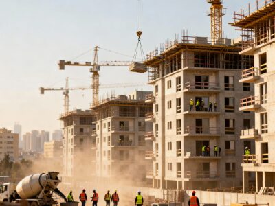 אתר בנייה של פרויקט דיור חדש בישראל