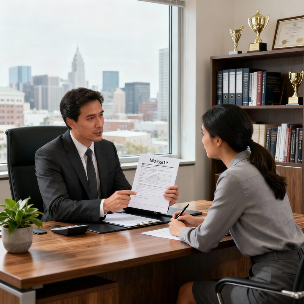 פגישת ייעוץ משכנתאות - מייצגת את הפעילות המוגברת של משפחות הפונות לייעוץ בעקבות שינויי הריבית והשפעתם על תשלומי המשכנתה