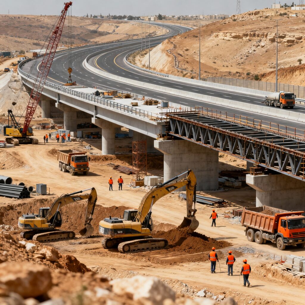 פרויקטי תשתית תחבורה: בניית כבישים וגשרים