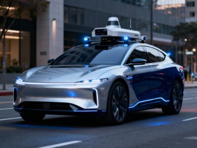 רכב אוטונומי עם מערכות חיישנים מתקדמות