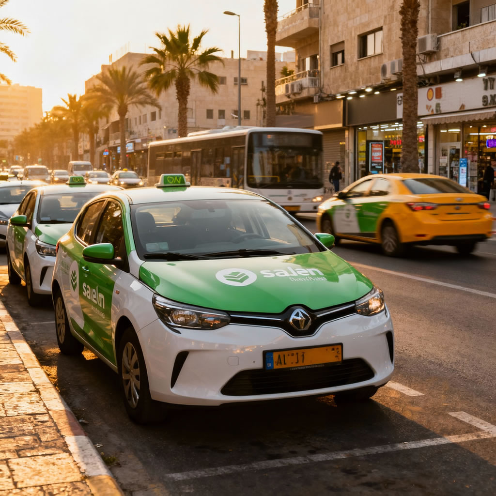 רכבים שיתופיים מרובים חונים בסביבה עירונית