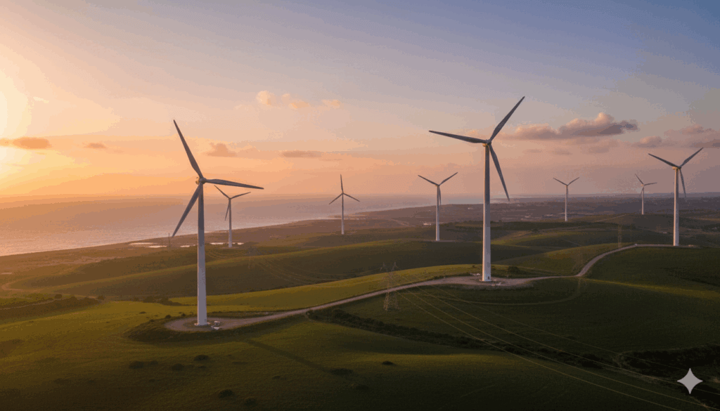 טורבינות רוח על גבעות