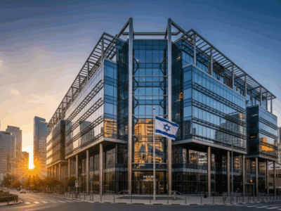 בניין בורסת תל אביב בזריחה