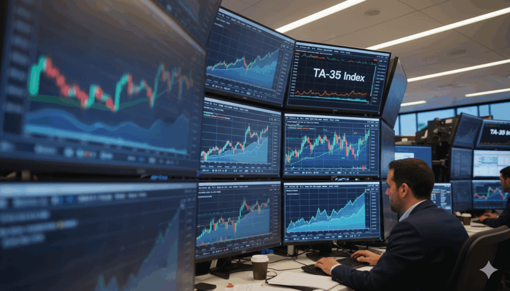 חדר מסחר עם אנליסטים