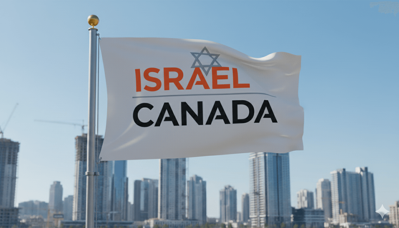 דגל מתנוסס של ישראל קנדה