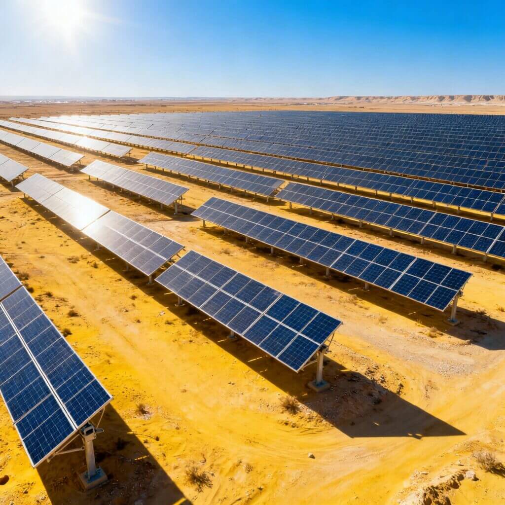 שדות סולאריים גדולים במדבר