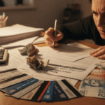 מטבח עם כרטיס אשראי ושטר של הלוואה לרכישת רכב