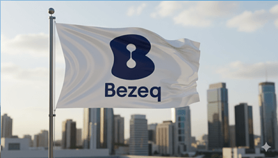 דגל מתנוסס של בזק החברה הישראלית לתקשורת בעמ