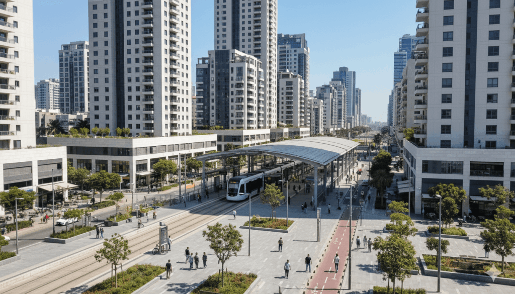 תחנת רכבת קלה ופיתוח עירוני