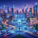 עיר חכמה עם מערכות מחוברות
