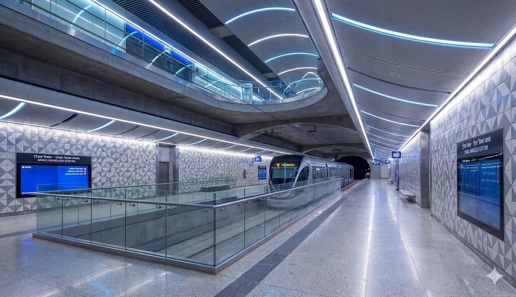 תחנת הרכבת הקלה: ארכיטקטורה מודרנית תת-קרקעית