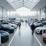 מחסן גדול של רכבים חשמליים