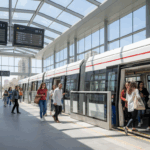 רכבת קלה בתחנת מודרנית