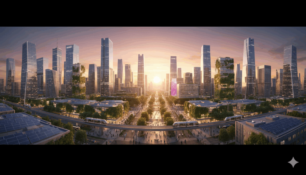 ערים חכמות גלובליות - בניין בקורי מודרניים עם תכנון סביבתי מתקדם