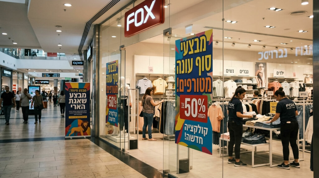 חנות רשת פוקס בקניון, כאשר הרשת מובילה את המאבק נגד תשלומי שכירות גבוהים בתקופה של פדיונים נמוכים (צילום אילוסטרציה)