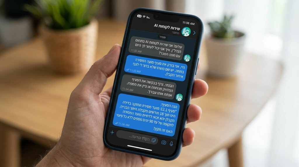 קבוצת שבירו חודרת פערים טכנולוגיים עם מנהלת שירות אישית מבוססת AI הפועלת 24/7 בוואטסאפ לליווי רוכשי הדירות. (צילום: אילוסטרציה)