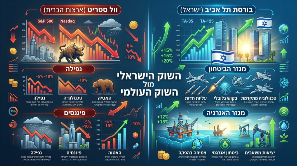 למרות הירידות בבורסות המובילות בעולם, מדד ת"א 35 זינק ב-1.24% ביום רביעי האחרון