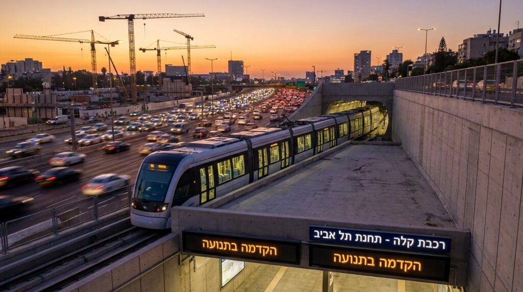 הדמיית רכבת מטרו ללא נהג יוצאת מתחנה תת-קרקעית בלב גוש דן (אילוסטרציה)
