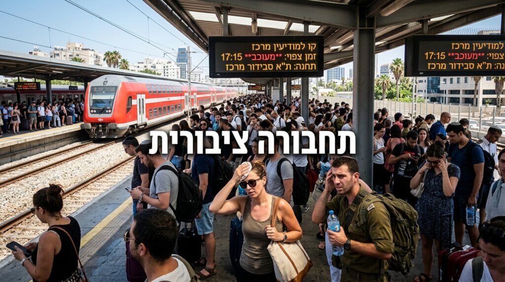 נוסעים ממתינים ברציף תחנת הרכבת בעומס הקיץ (צילום אילוסטרציה)