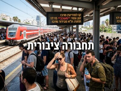 נוסעים ממתינים ברציף תחנת הרכבת בעומס הקיץ (צילום אילוסטרציה)