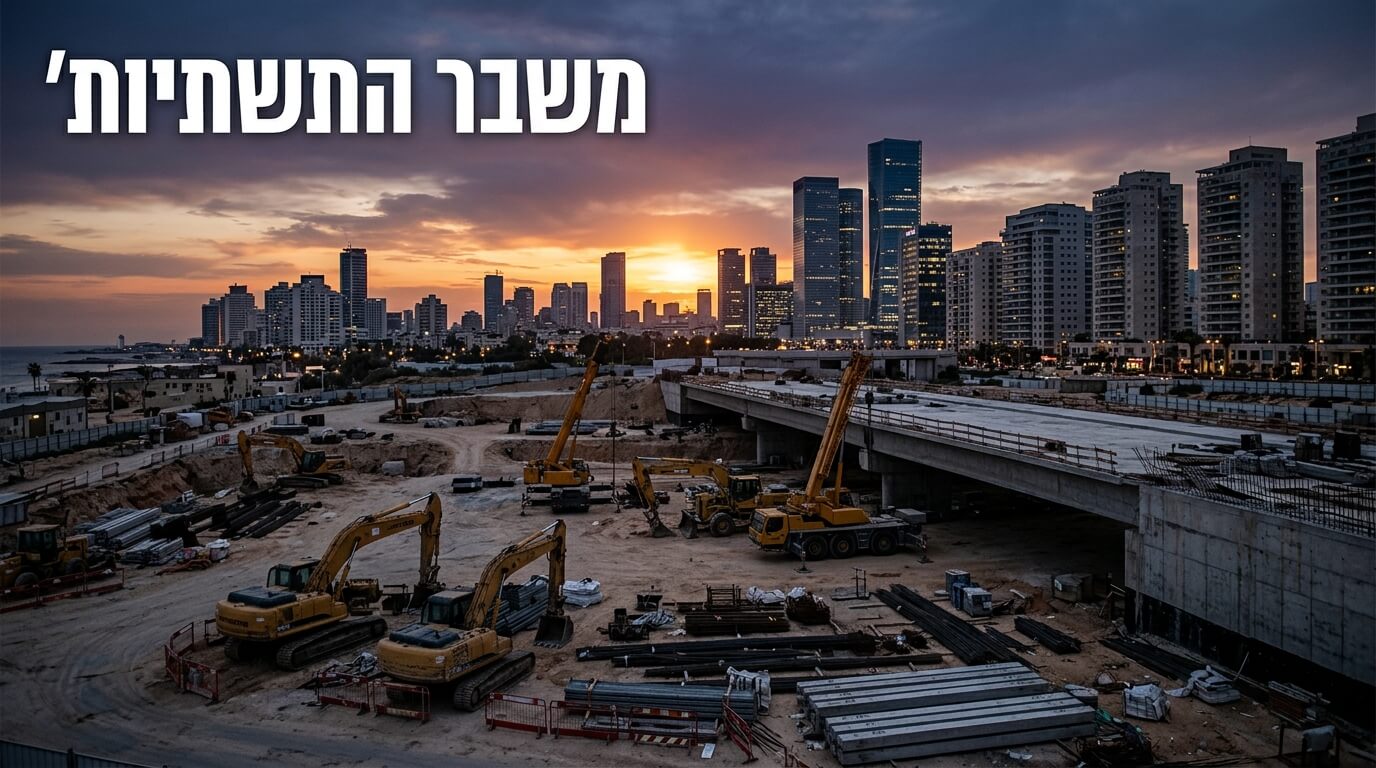 אתר בנייה תשתיתי שנתקע באמצע הדרך - סמל למשבר הקבלנים