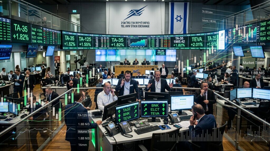 הבורסה בתל אביב סיימה את המסחר במגמה חיובית (אילוסטרציה)