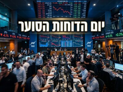 אולם המסחר בבורסת תל אביב על רקע גל הדוחות הכספיים